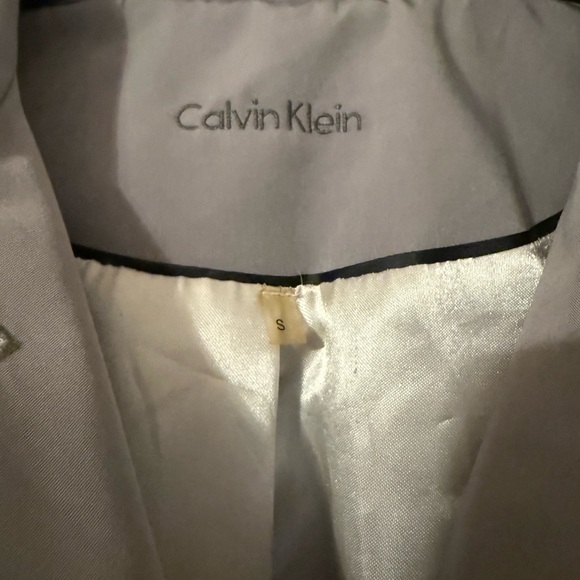 Vintage  Calvin Klein Classic Gray Trench Coat - Picture 2 of 4